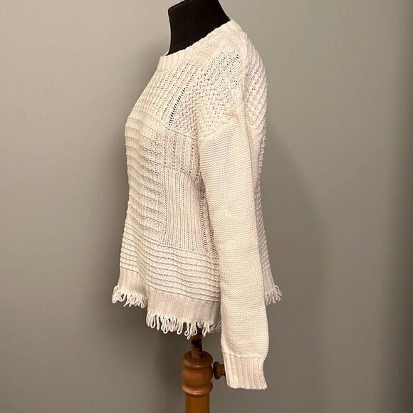 Architect Women's White Knitted Fabric Short Top Cotton Sweater Size Small - Picture 4 of 7